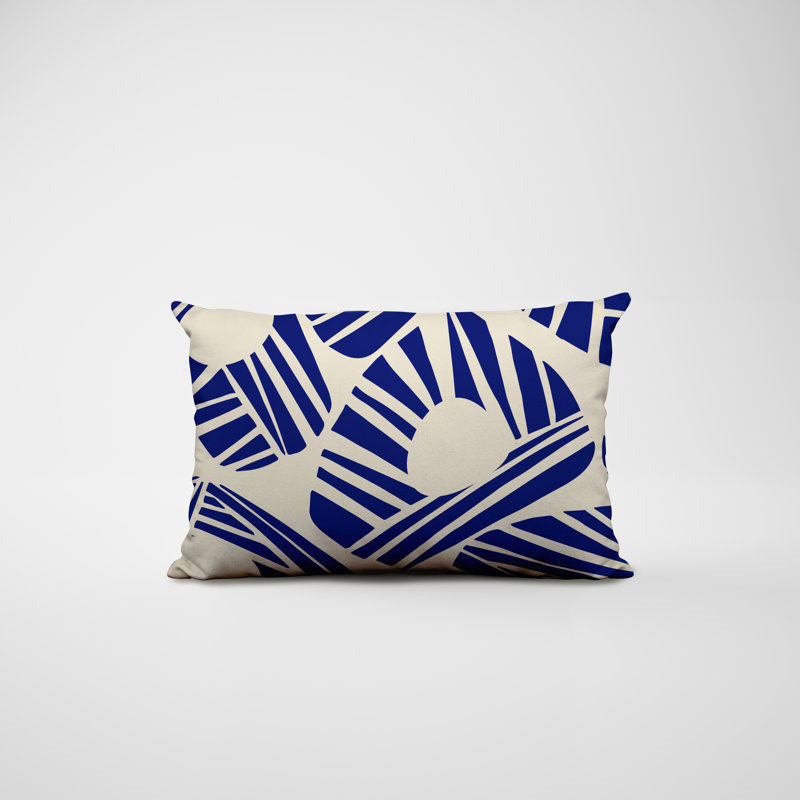 Polyester / Mélange de polyester Housse de coussin rectangulaire intérieure / extérieure lombaire et insert, Bleu marine