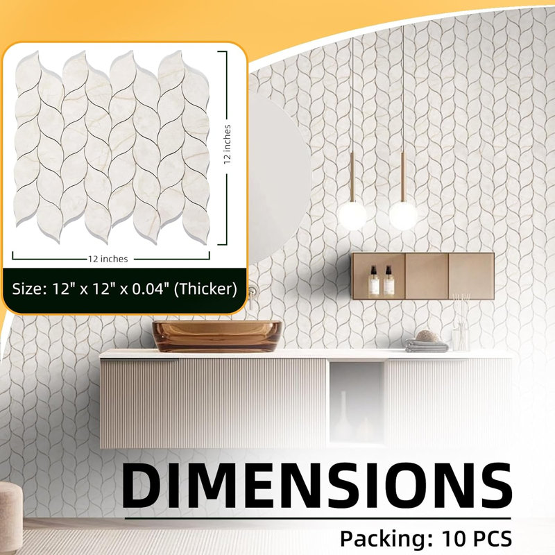 10-Sheet Peel and Stick Backsplash Tile