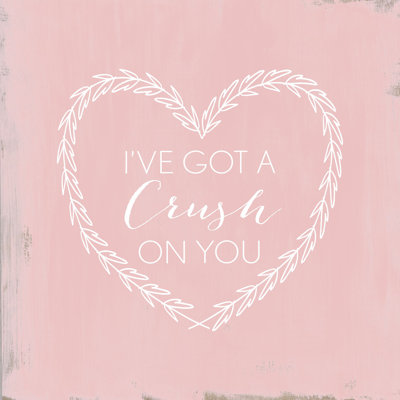 Got Crush On You Heart Wreath - Wrapped Canvas Print