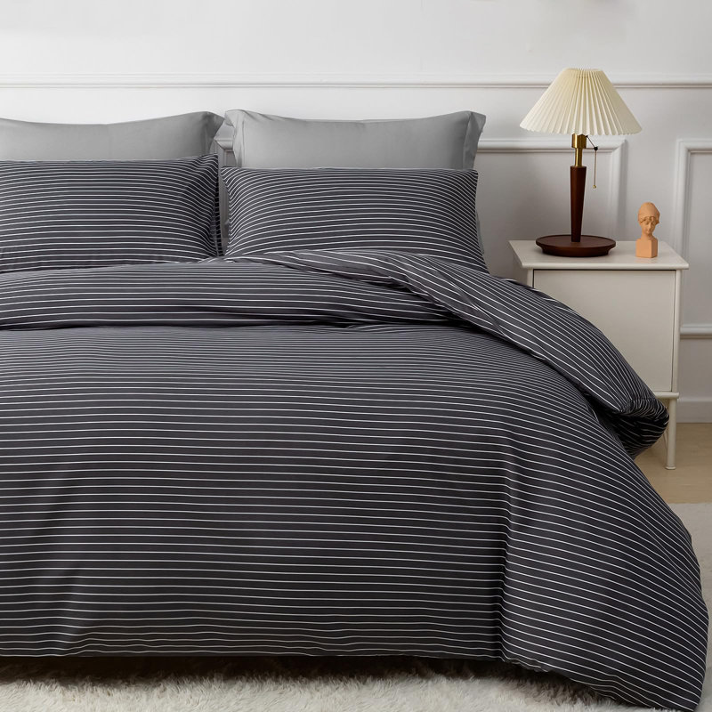 Premium Duvet Cover Set Double Brushed Microfiber Reversible With Zipper Closure & Corner Ties
