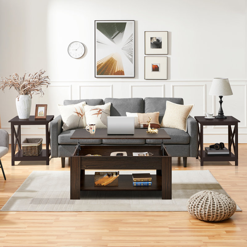 Table basse Ajeem, H 19,5 po x L 47,5 po x l 23,5 po, Espresso
