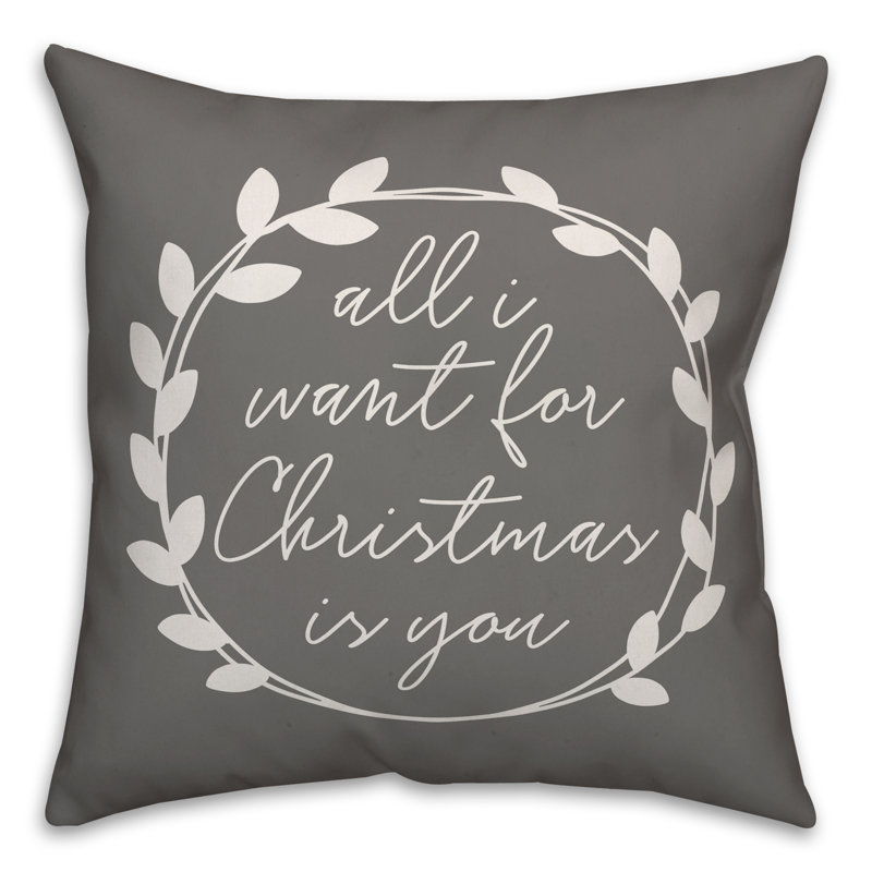  Housse de coussin All I Want for Christmas Is You, 20 po x 20 po, Polyester/ Bourre en polyester