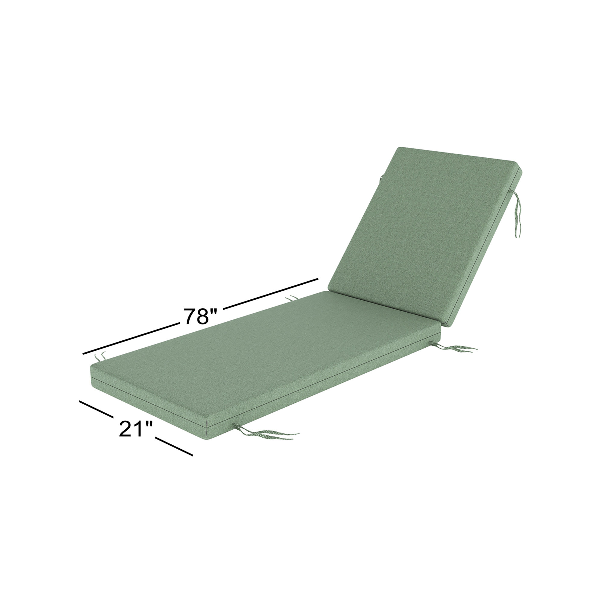 Lani Sunbrella® Outdoor Chaise Lounge Cushion, Sunbrella Bliss Aloe, 21" W x 78" D