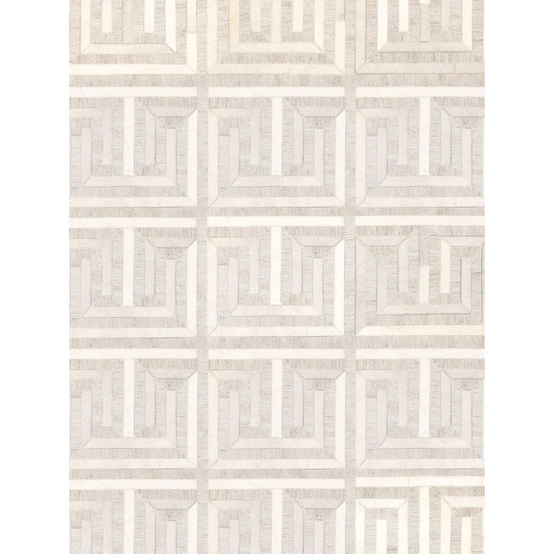 Tapis géométrique en laine / coton / viscose géométrique fait à la main 5 pi x 8 pi
