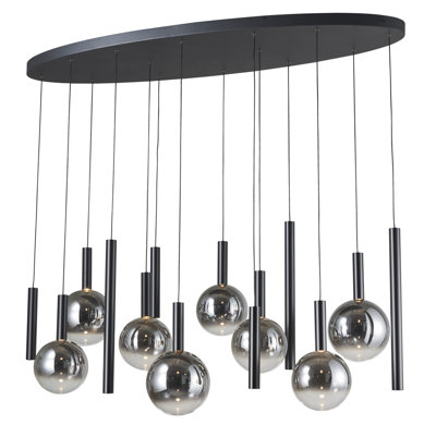 Modella Oval Linear Island Pendant - Black