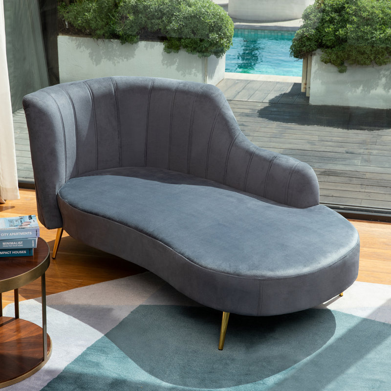 Chaise longue à accoudoirs roulés gauche Chiverton, Gris
