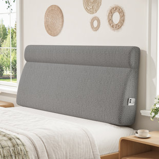 Sit-up Back Comfort Wedge Headboard Pillow, Triangular Reading Backrest With Side Pocket
