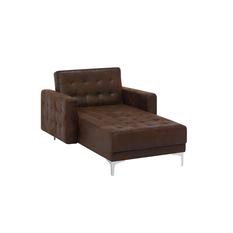 Finnegan Upholstered Chaise Lounge, Brown