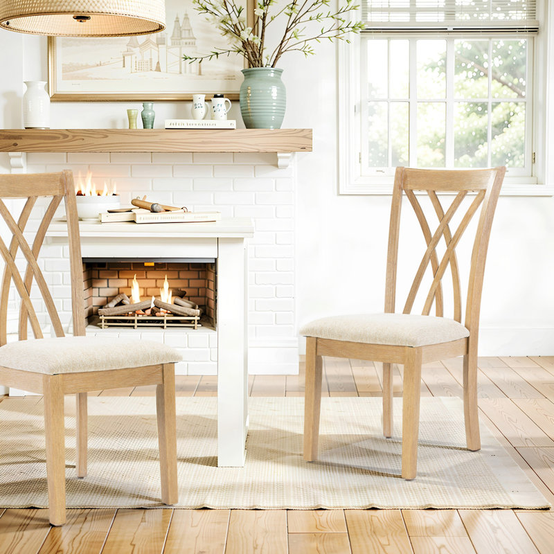 Ensemble de 2 chaises pour la salle à manger, pieds en bois d'hévéa avec glissières réglables, chaises de 23 po de hauteur, emballage standard, poids 250 lb