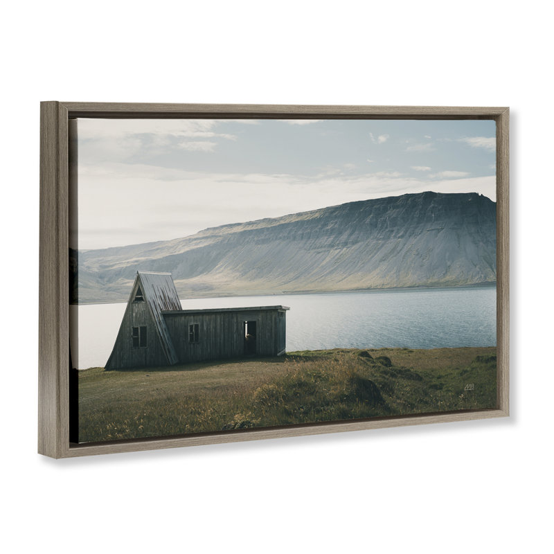 Toile flottante encadrée Islandais par Max Blakesberg Studios, Cadre flottant orme Montalcino, H 17 po x l 25 po