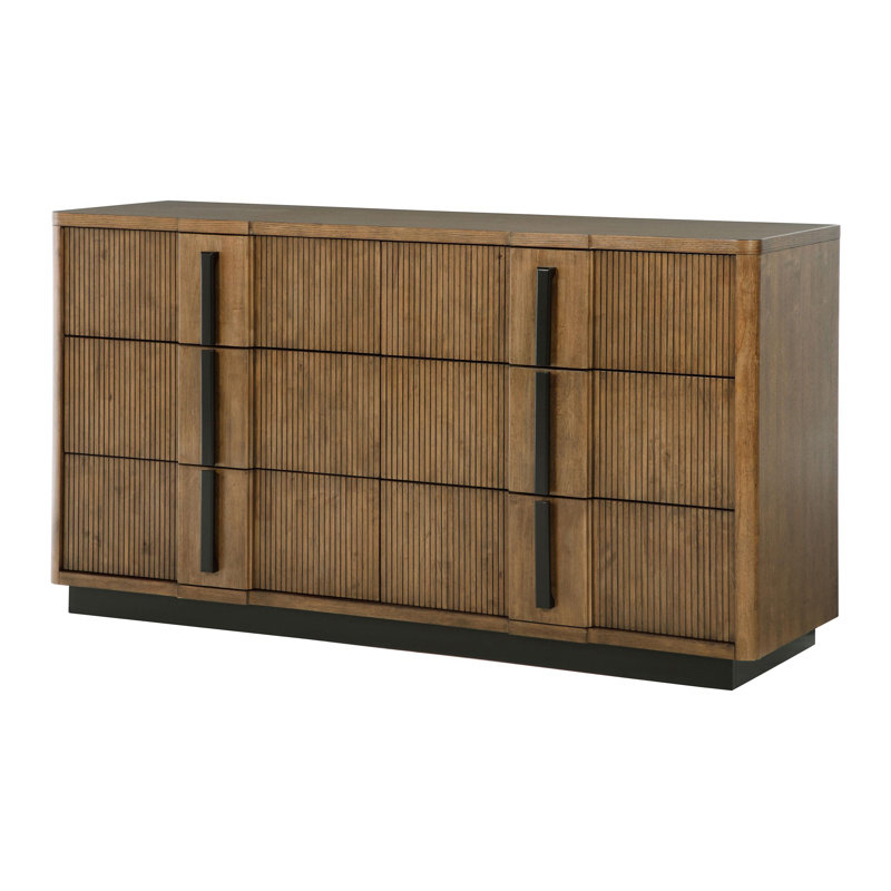 Commode 6 tiroirs brun cendré