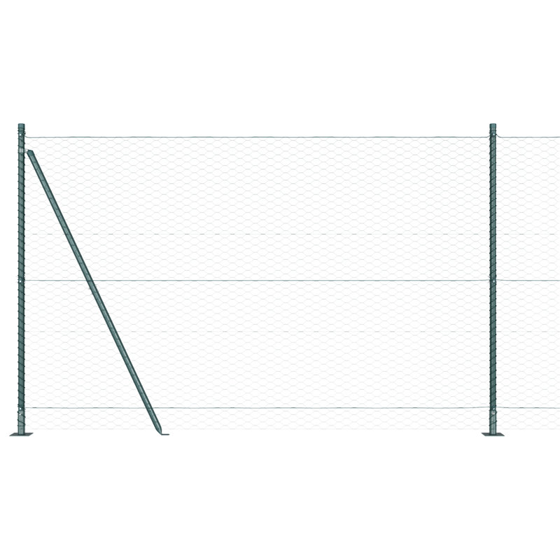 Hexagon Fence Green Steel, 55"H x 1,968.5" W