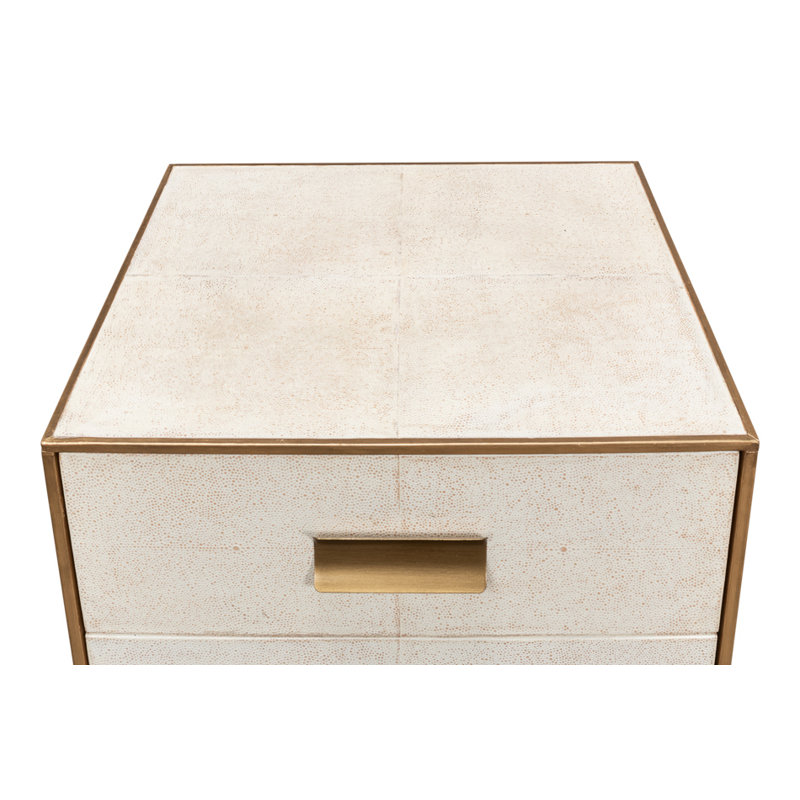Shagreen 3 - Drawer Solid Wood Nightstand, Osprey White