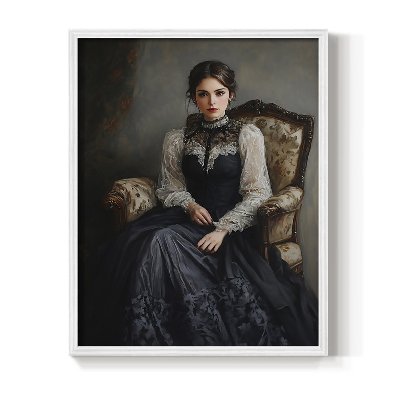 Reproduction encadrée WOMEN Series CCXL - bois massif, H 30 po x l 24 po, Blanc