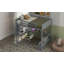 Lit mezzanine double avec bureau en L multi-rangements, gris (aucun sommier requis, soutien solide)-1817011709