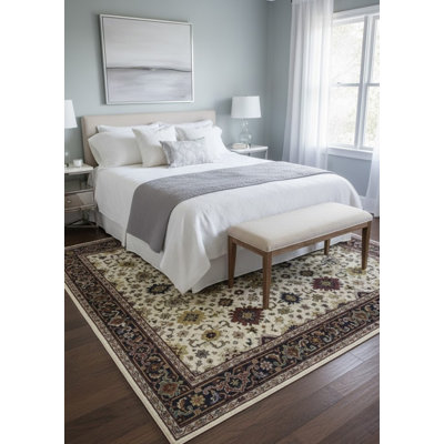 Tapis à motif floral traditionnel fait à la main 6 x 9 po Rigsbee
