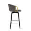 Chaises de bar pivotantes en velours de 4, confortables et élégantes, faciles à assembler, pour le bar, le restaurant, la salle à manger, le bureau, les tabourets noirs / gris à 360 °, les sièges, pour nettoyer,-695815387-695815386-695815383