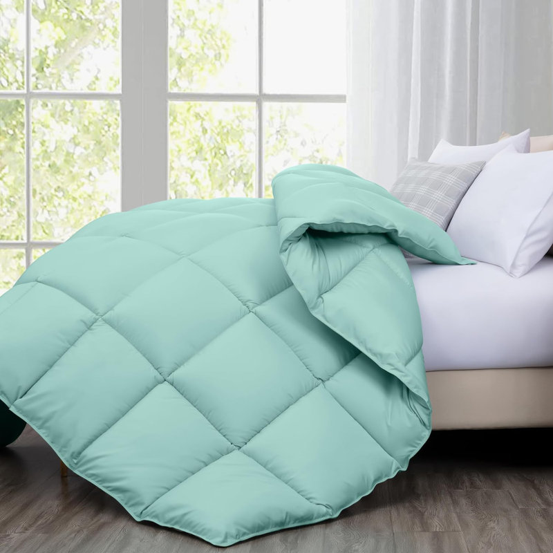 All Season Down Alternative Comforter Duvet Insert with Corner Tabs, Queen, Aqua
