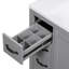 Base de meuble de salle de bain moderne, gris, 6 tiroirs, tablette réglable, meuble-lavabo