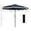 Parasol de patio de 9 pi avec bouton-poussoir inclinable et manivelle Outsunny