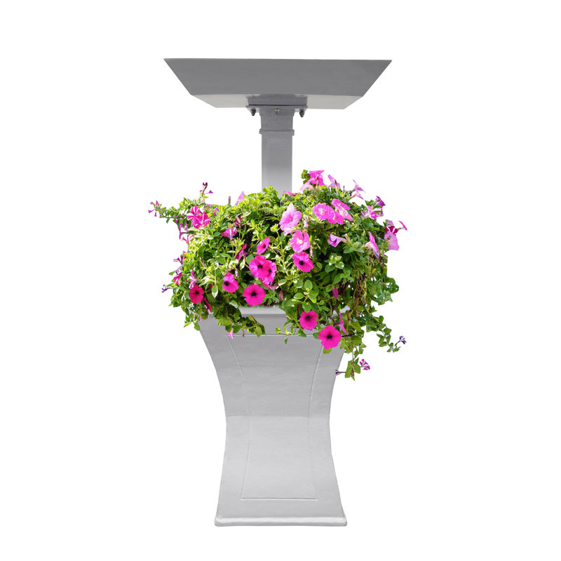 Metal Tiered Birdbath, White