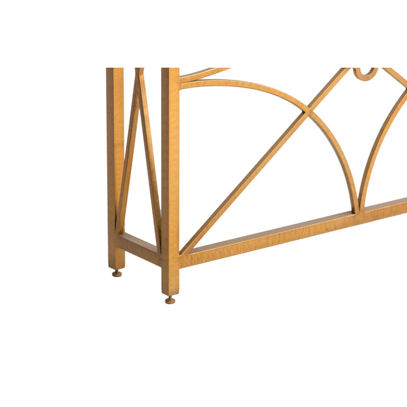 37" Console Table, Carrera Marble, Royal Gold