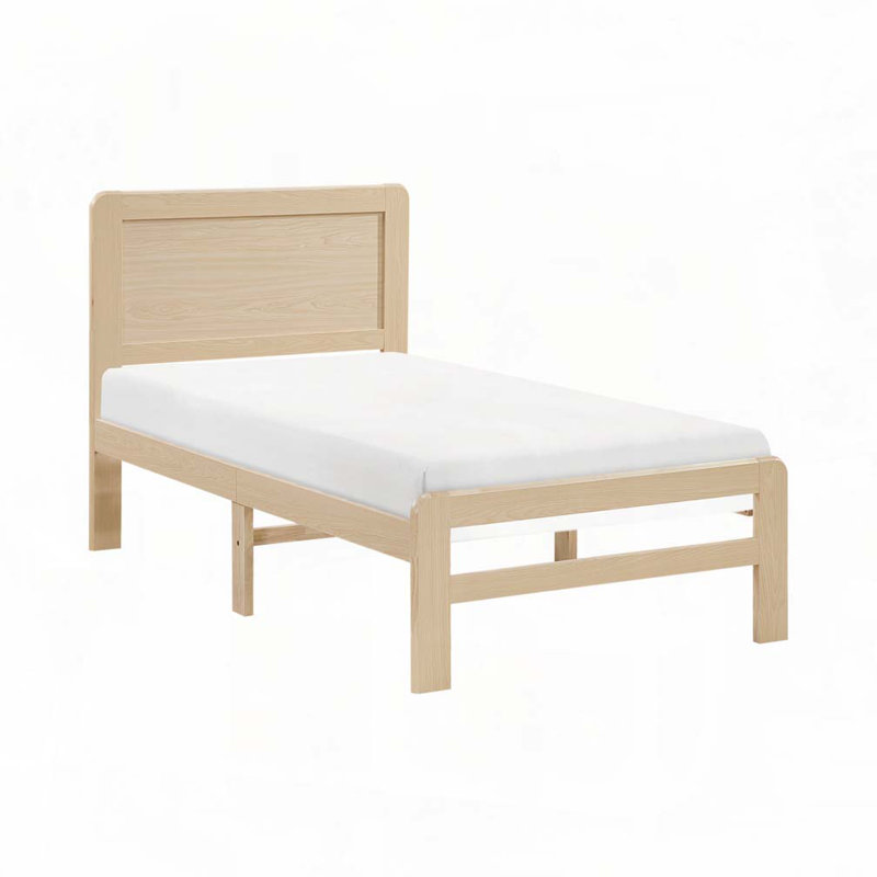 Lit plateforme en bois, Lit simple