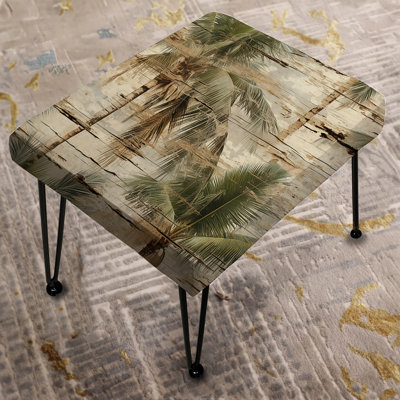 Driftwood Canvas Tropical Pattern - Tropical Rectangle Ottoman