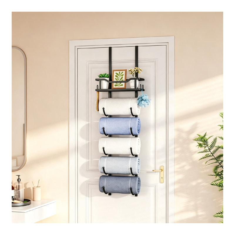 27 cm L Towel Rack, Black