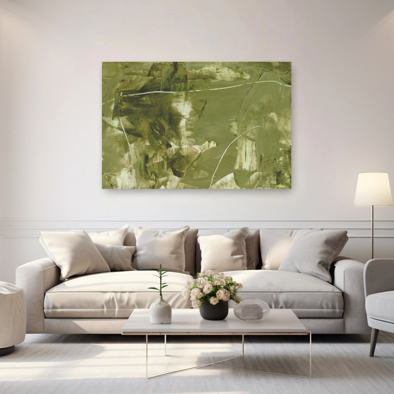 «Forest Mood Abstract», reproduction d'art murale organique contemporaine, H 40 po x l 60 po