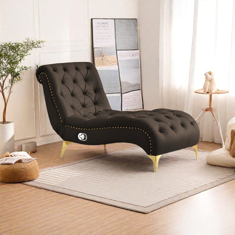 Chaise réglable, Cuir synthétique café