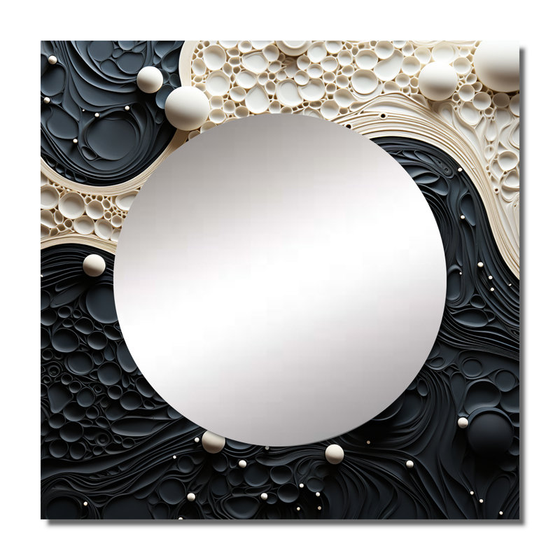 Enuta - Miroir carré abstrait Botanicals, 36 po x 36 po