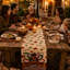 Décorations de l'Action de grâce - Chemin de table Happy Friendsgiving | Décoration de table de l'Action de grâce pour l'intérieur et l'extérieur - Friendsgiving