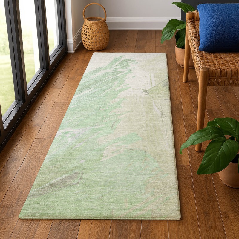 Tapis abstrait lavable à la machine Premium Premium AMF1843, Tapis de couloir 2 pi 3 po x 7 pi 6 po