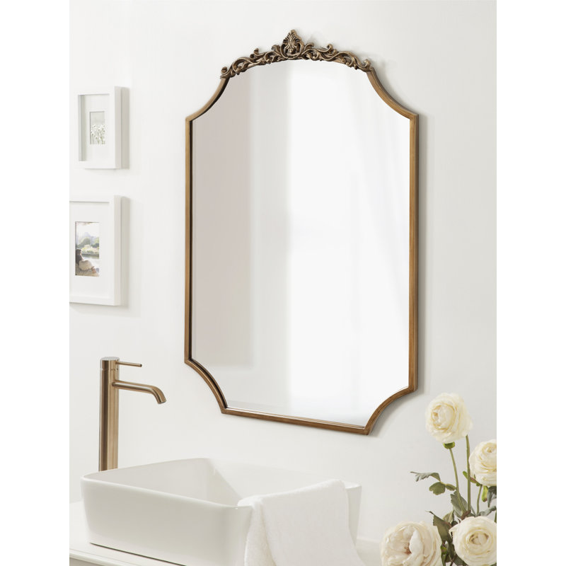 Jervaris Ornate Scalloped Wall Mirror, 36" x 24"