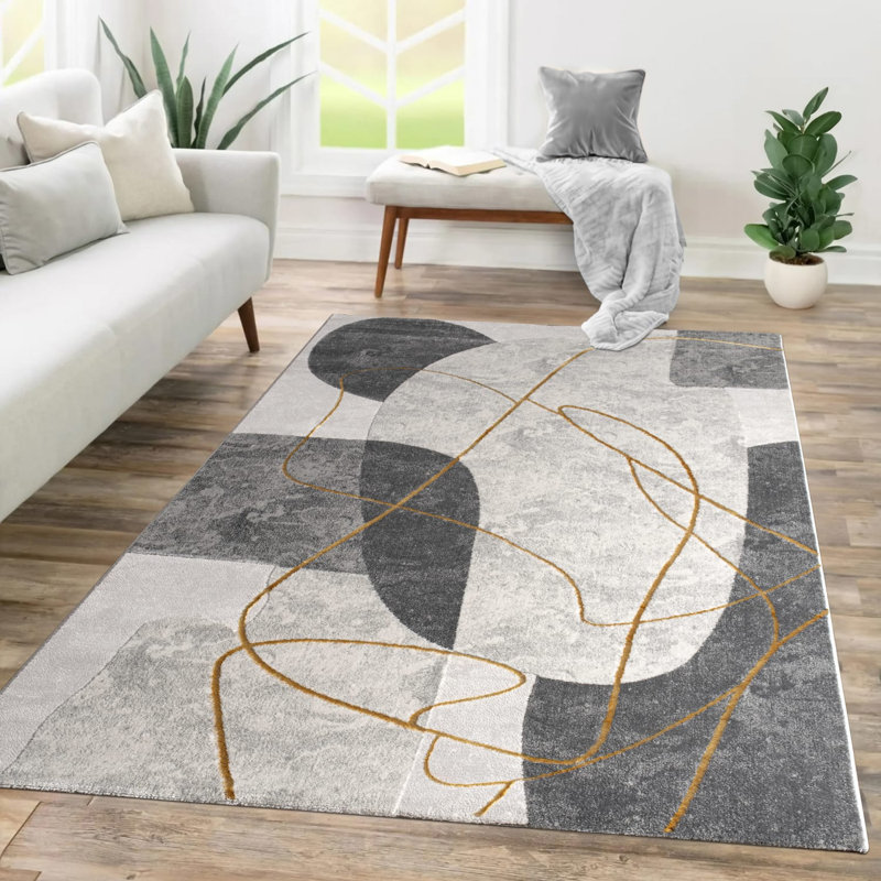 Meriel Abstract Machine Woven Area Rug, Rectangle 6'7" x 9'6"