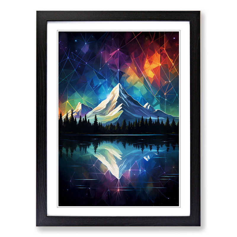 Single Picture Frame Print on Wood, 34cm H x 25cm W, Black Framed