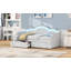 Lit de jour simple tapissier avec DEL et 2 tiroirs, beige-756701099-756701097