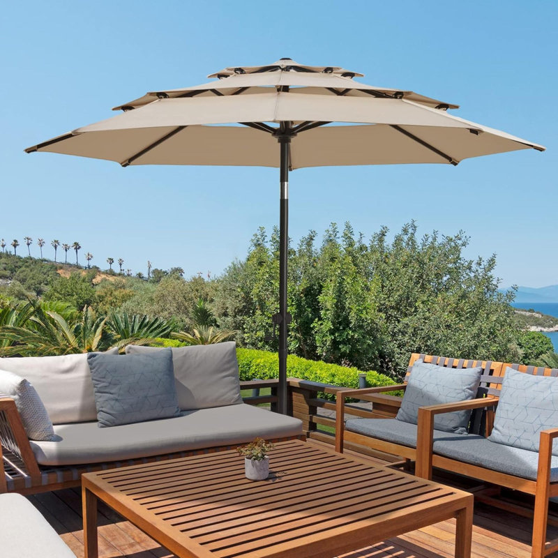 Parasol avec manivelle Lella Market, Beige