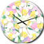 Motif floral avec fleurs - Horloge murale moderne Mid-Century-40743797