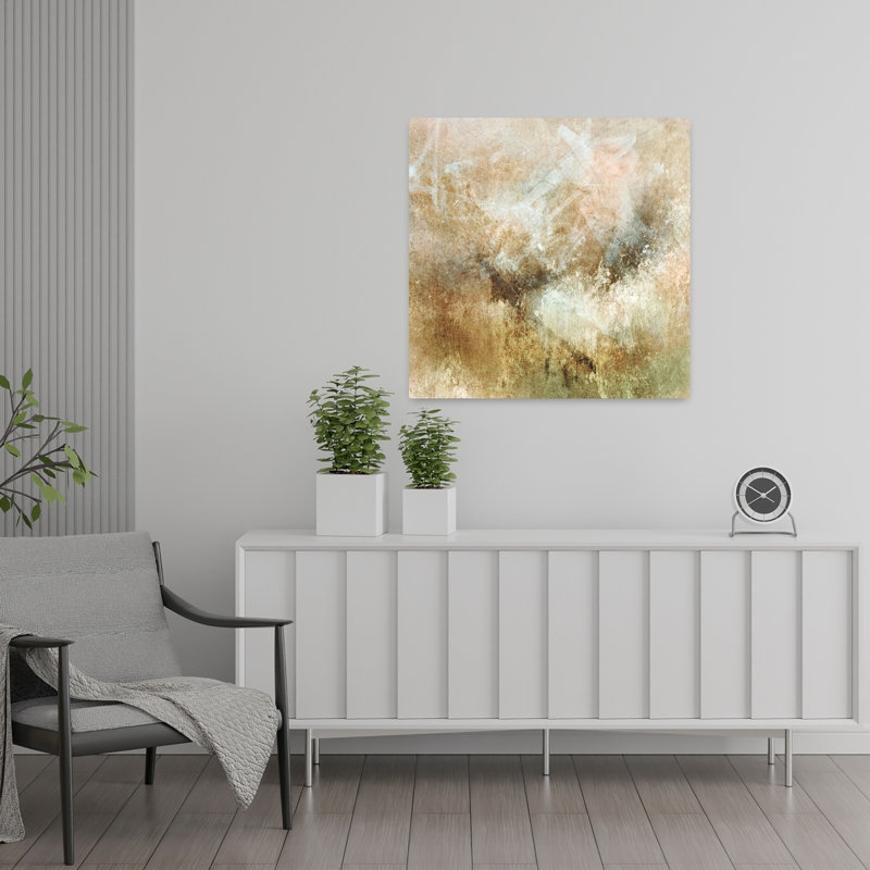 Art mural contemporain abstrait Quiet Ground, H 24 po x l 24 po