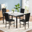 Ensemble de table de salle à manger 5 pièces pour 4 personnes, table de salle à manger moderne en faux marbre avec 4 chaises rembourrées en tissu écossais, table de cuisine moderne et ensemble de chaises pour petit espace, salle à manger, coin repas-1426005589