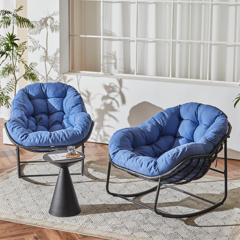 Chaise d'extérieur Cadynce, Bleu, Noir, noir, noir, noir