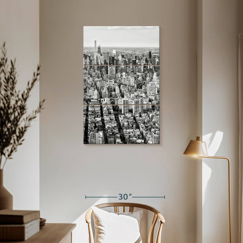 Sireci Manhattan Cityscape BW, 57" H x 36" W
