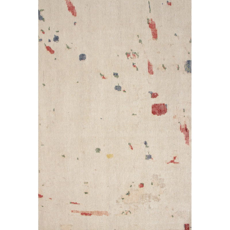 Distressed Homage Hand Knotted Wool Abstract Area Rug, Rectangle 12' x 16'