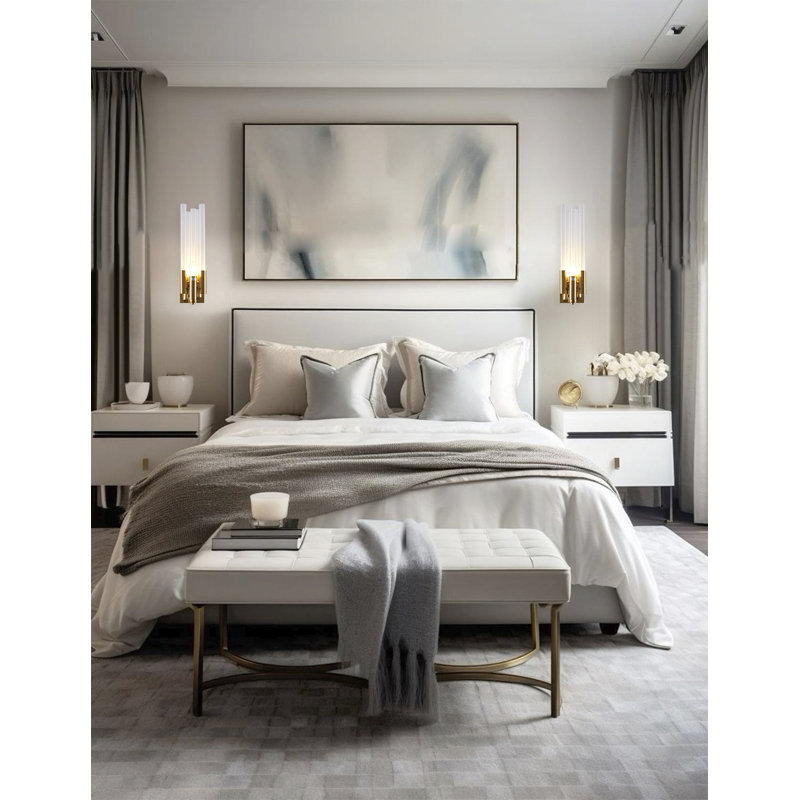 Applique murale dorée 1 lumière avec détails en verre Giunta, Doré