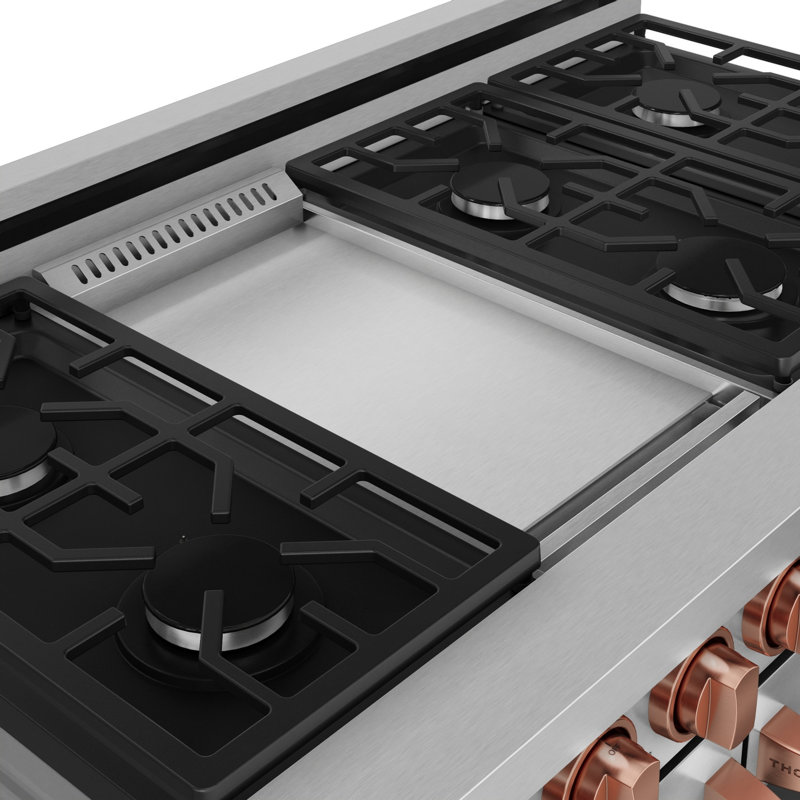 Cuisinière à gaz professionnelle 48 po avec double four en acier inoxydable Gordon Ramsay de THOR Kitchen