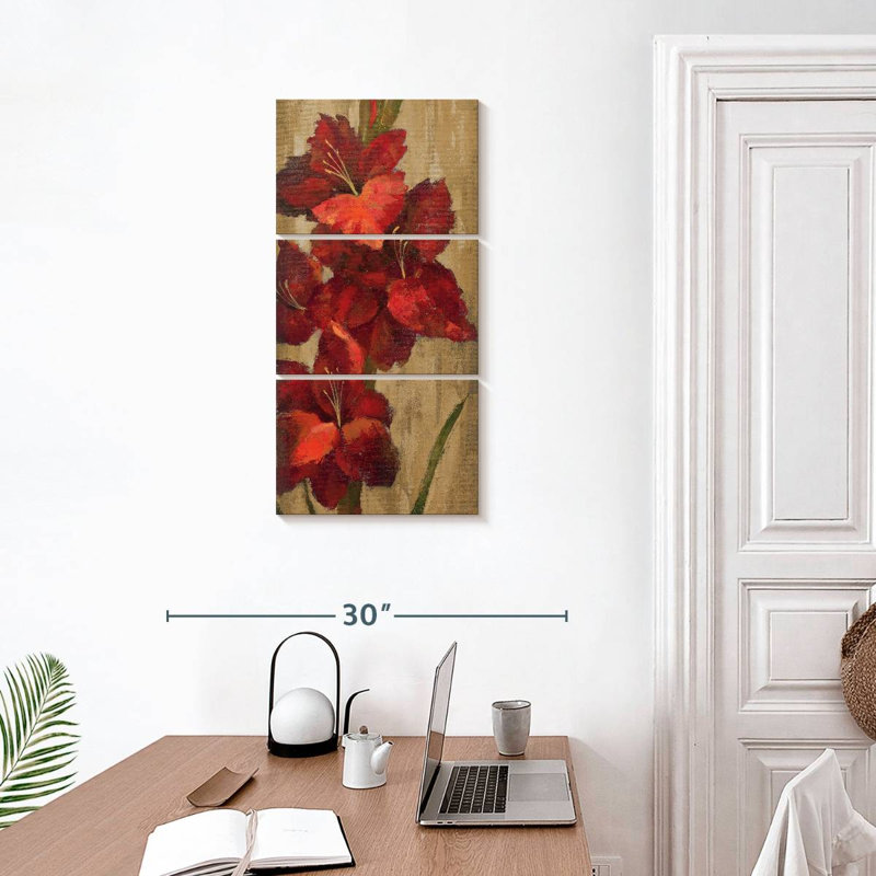 Glaïeul rouge vif, H 32 po x l 15 po