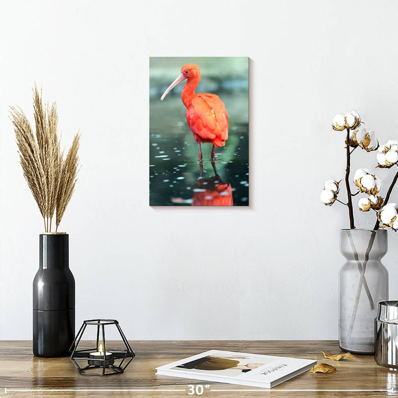 Oiseau écarlate Brampt, H 12 po x l 8 po