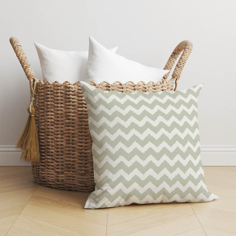 Coussin Chevy Tribal, H 16 po x l 16 po, Vert clair